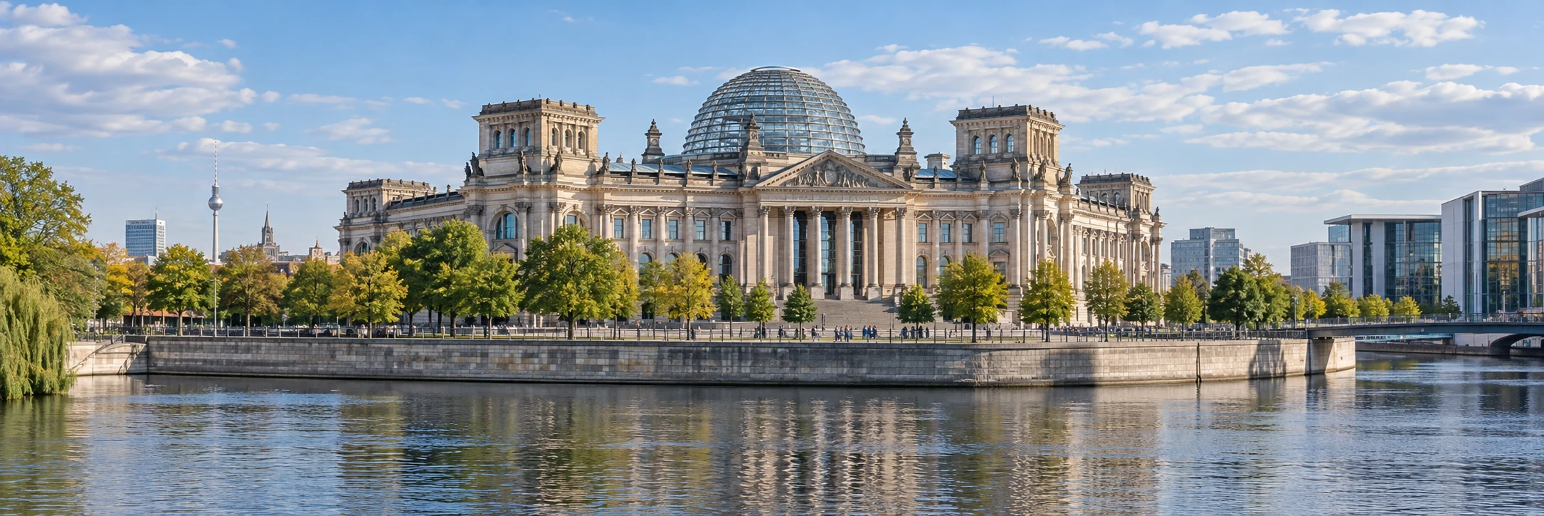 Germany: illustrative Berlin Reichstag and Spree waterfront