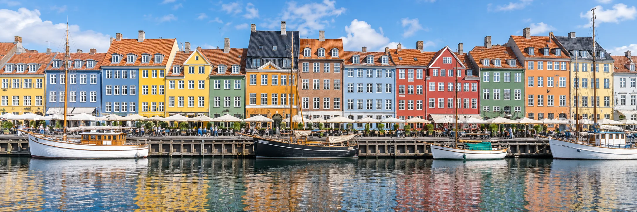 Denmark: illustrative Copenhagen Nyhavn canal and waterfront