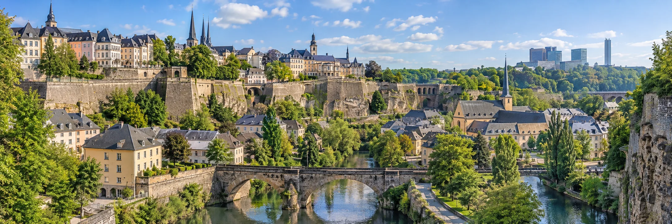 Luxembourg: illustrative old town and Alzette valley
