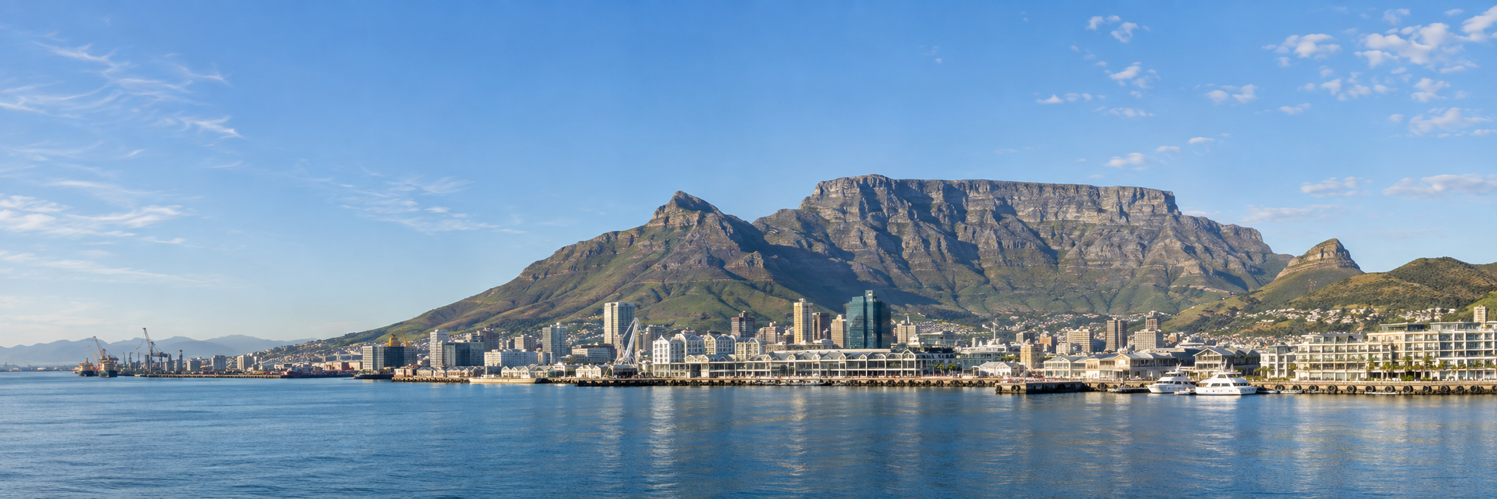 South Africa: illustrative Cape Town waterfront and Table Mountain